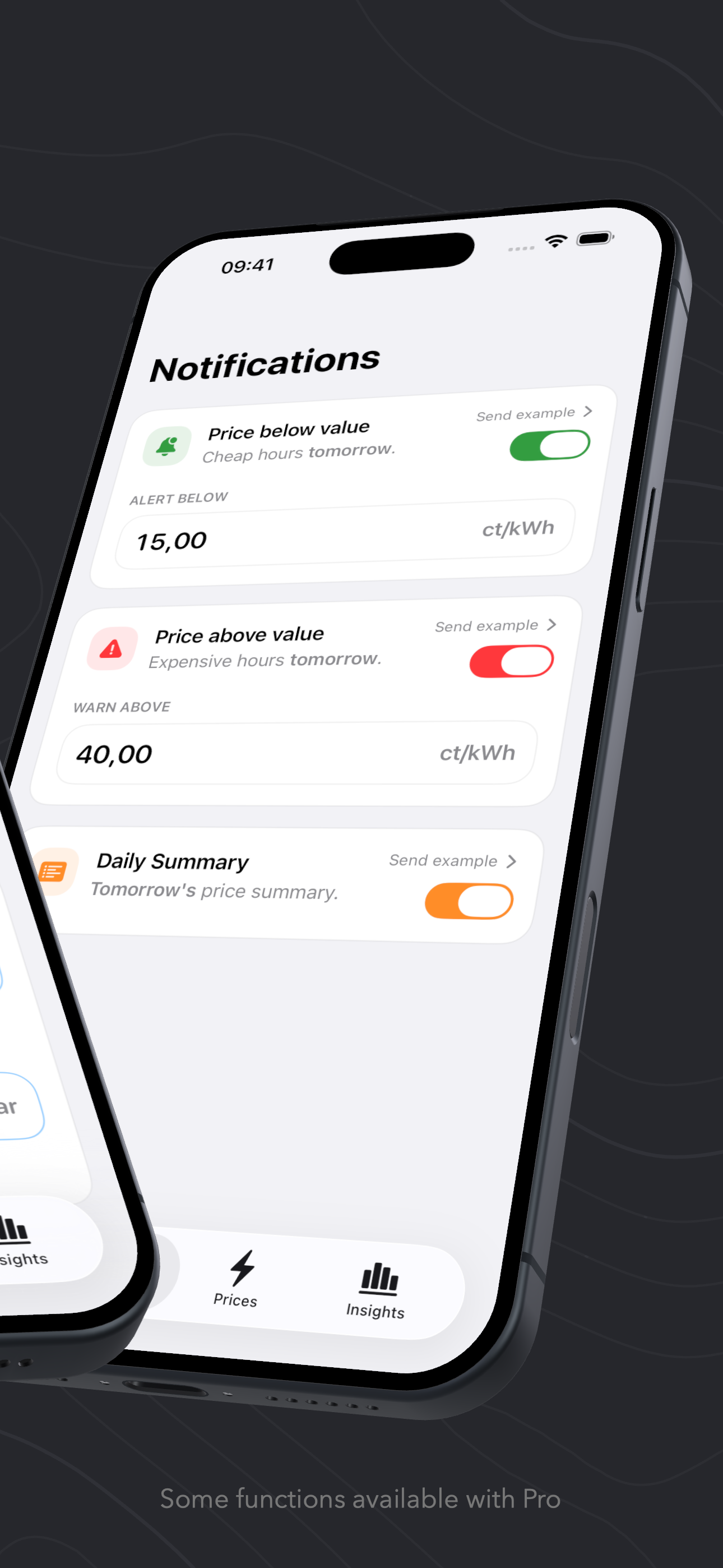 AWattPrice App Store screenshot 4 in English